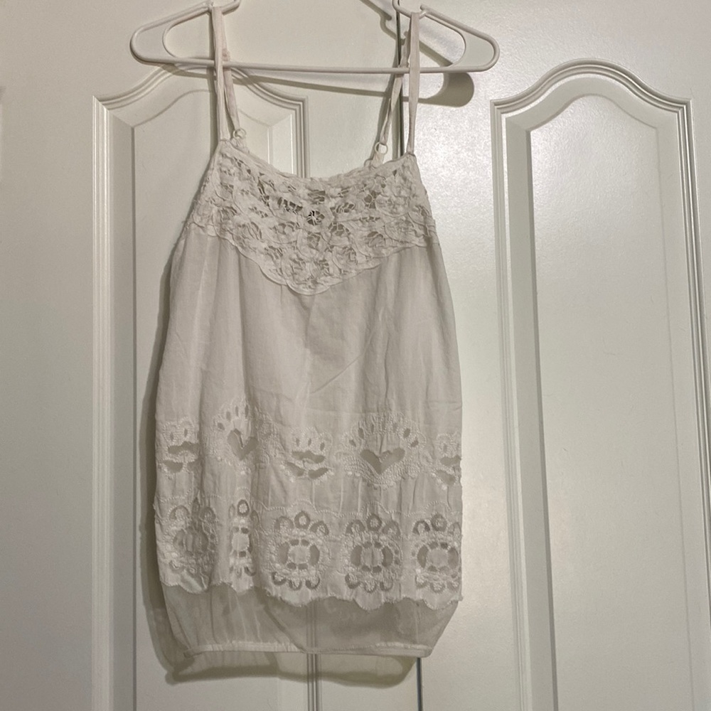 Forever21 white lace tank top
